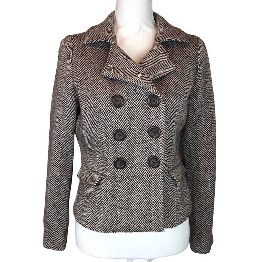Forever 21 Juniors Wool Blend Jacket Brown sz L